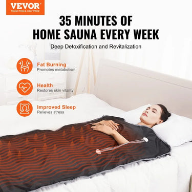 Far-Infrared Sauna Blanket for Detoxification — Hand-Zip Openings (Full-Body)